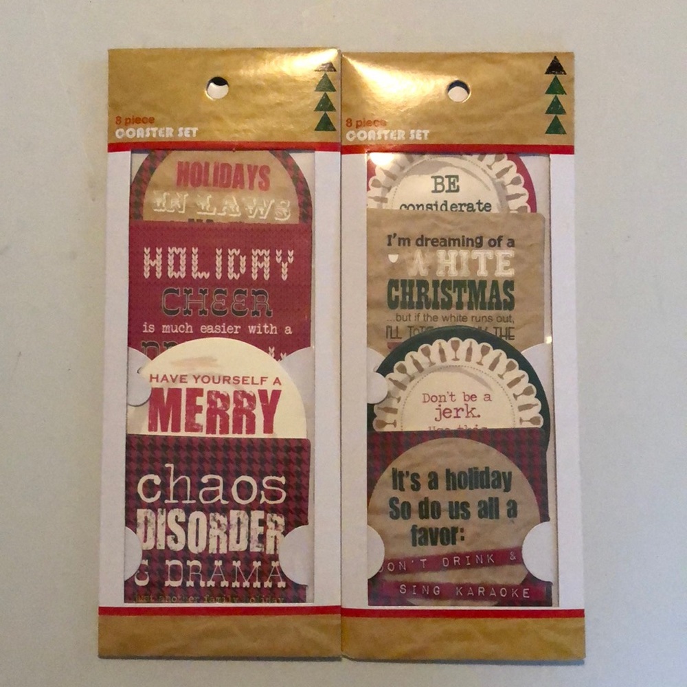 Funny Holiday Coaster Sets - 16 total coasters